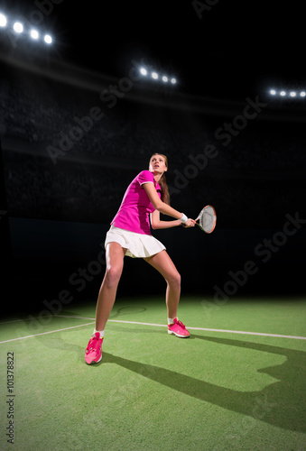 Woman tennis player on court