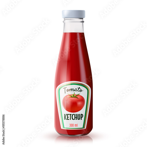 Ketchup Realistic Bottle