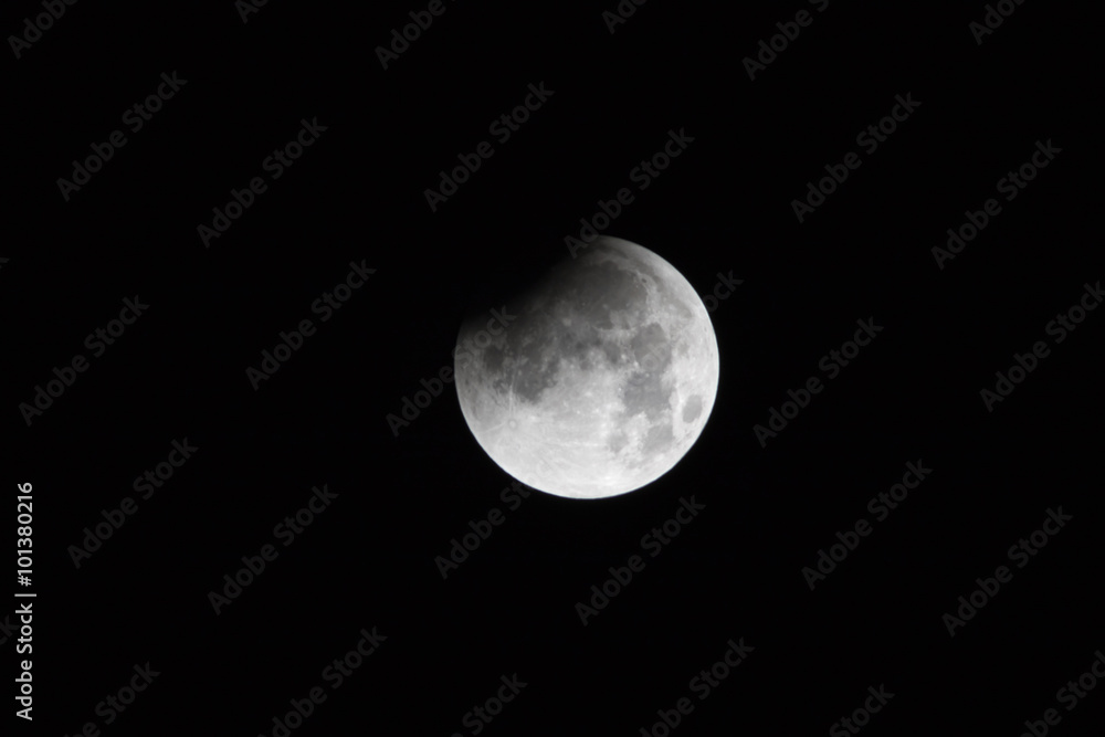 Start of the total lunar eclipse of September 2015 Start of the total lunar eclipse of September 2015