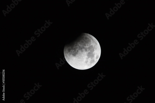 Start of the total lunar eclipse of September 2015