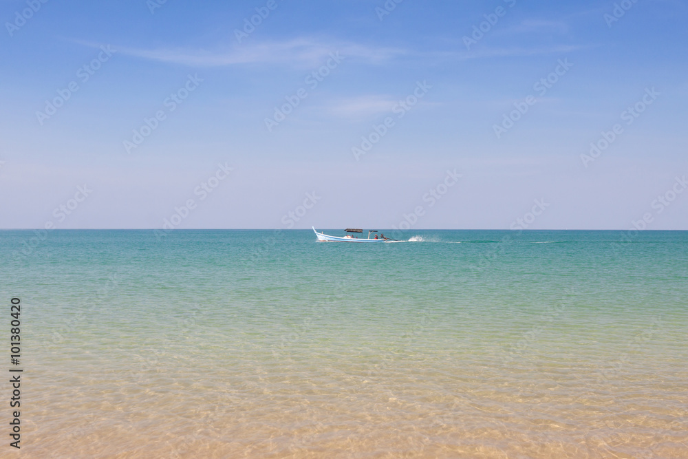 Tropical sea with tourist boat Tropical sea with tourist boat