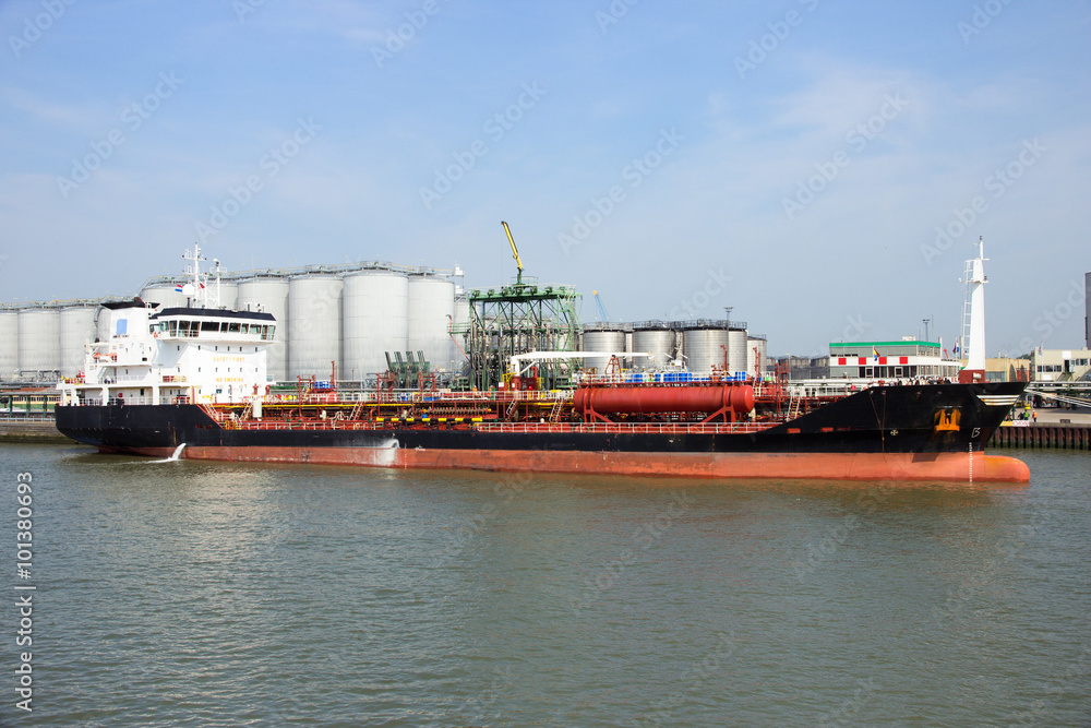Chemical tanker moored
