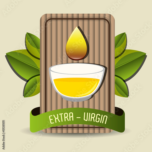 Natural olive oil labe photo