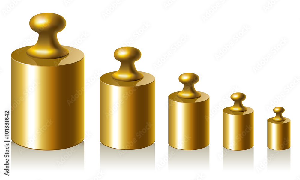 Vector calibration iron weights on a white background Vector calibration iron weights on a white background