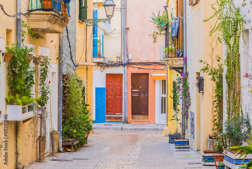 Picturesque view of an mediterranean old town street