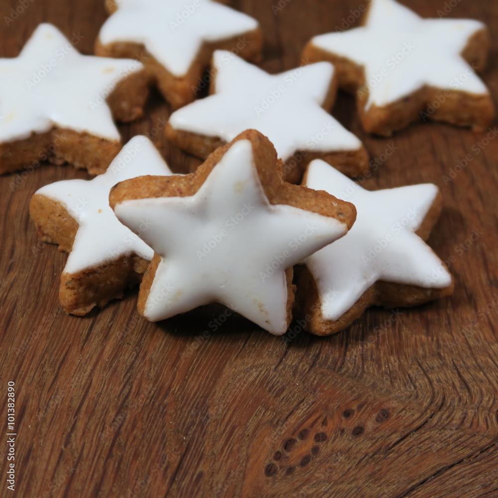 popular in Germany Christmas cookies with cinnamon, zimtsterne
