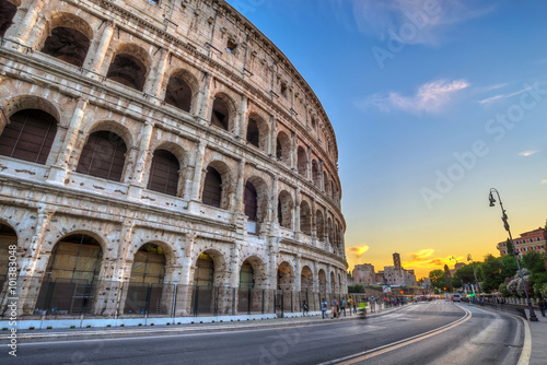 sunset at Colosseum   Rome   Italy