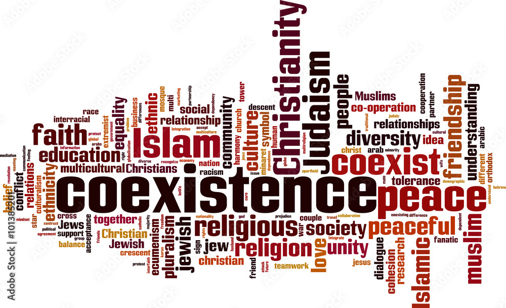 Coexistence word cloud concept. Vector illustration Coexistence word cloud concept. Vector illustration