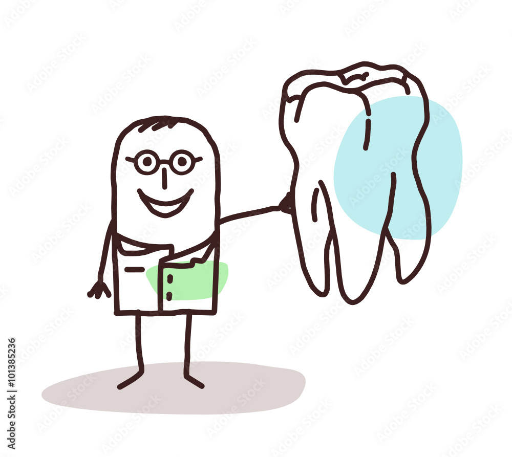 cartoon dentist with big tooth cartoon dentist with big tooth