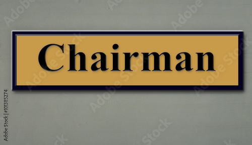 Gold wall sign: Chairman