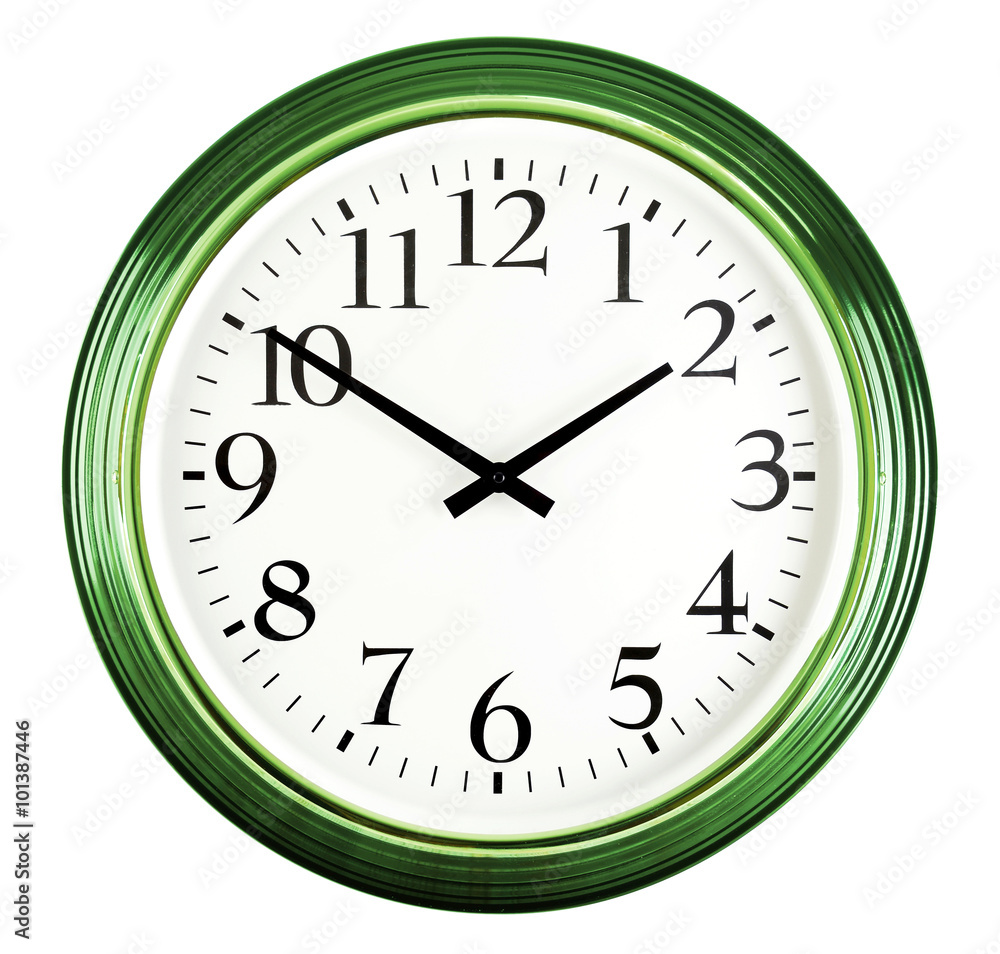 Wall clock isolated on white. Ten to two. Wall clock isolated on white. Ten to two.