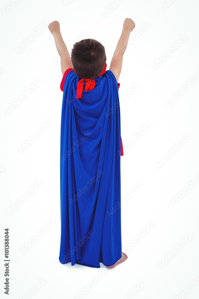 Masked boy pretending to be superhero Masked boy pretending to be superhero