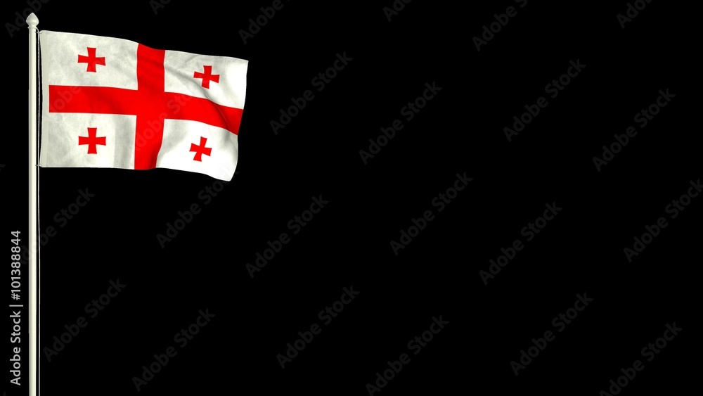 Georgian flag waving in the wind with PNG alpha channel for easy project implementation. Georgian flag waving in the wind with PNG alpha channel for easy project implementation.