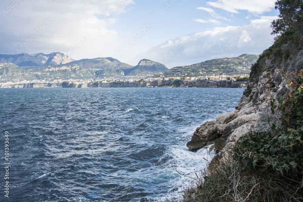Sorrento (Italy) Nature trail to Reggina Giovanna bay: view of coast