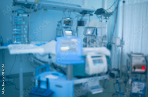 Medical equipment in modern organized hospital ward