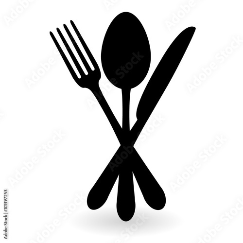 table set - a spoon, a fork and a knife