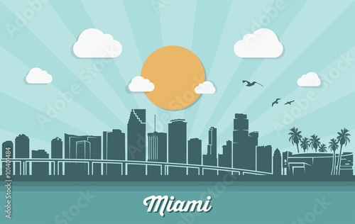 Miami skyline - flat design