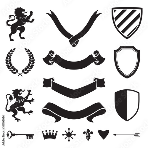 Heraldic silhouettes for signs and symbols
