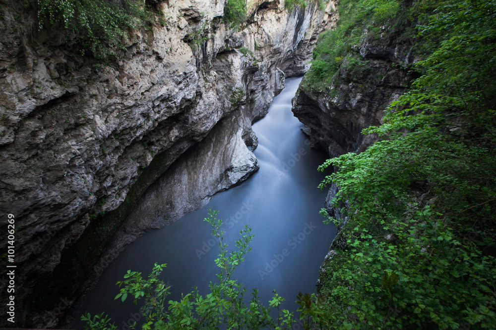 the mountain river in the gorge the mountain river in the gorge
