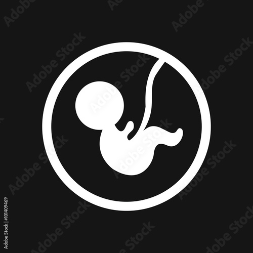 stylish black and white icon child in the womb