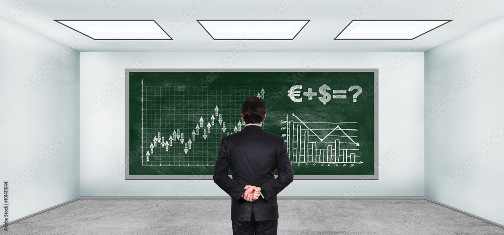 Fotografie businessman looking on drawing stock chart