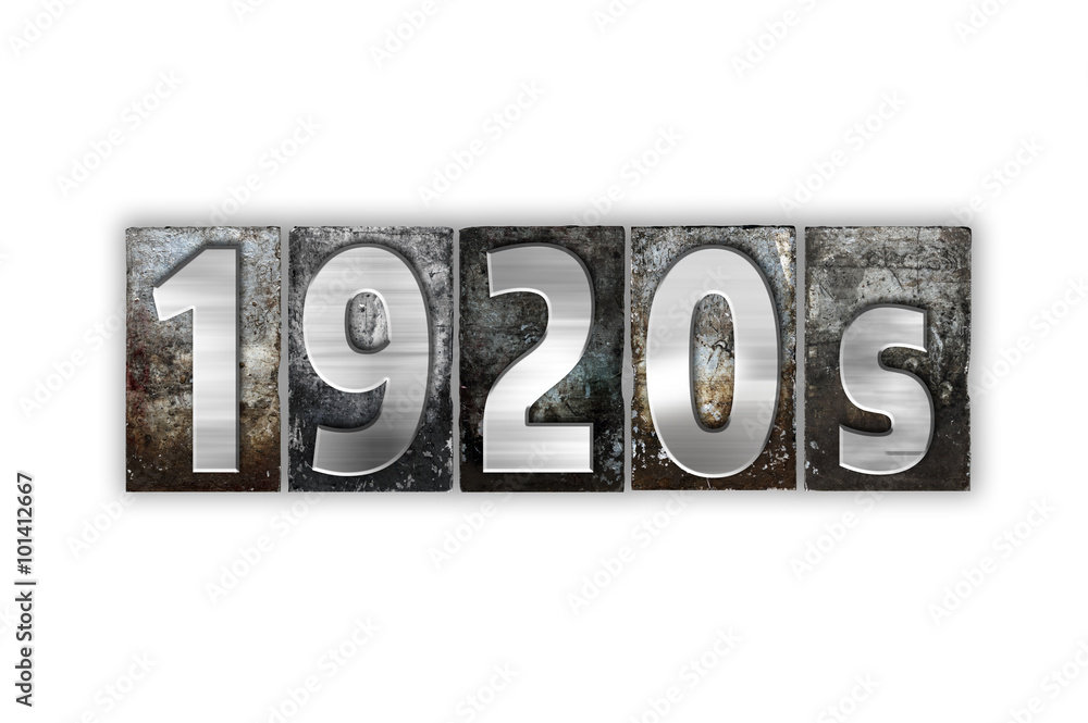 Naklejka premium 1920s Concept Isolated Metal Letterpress Type
