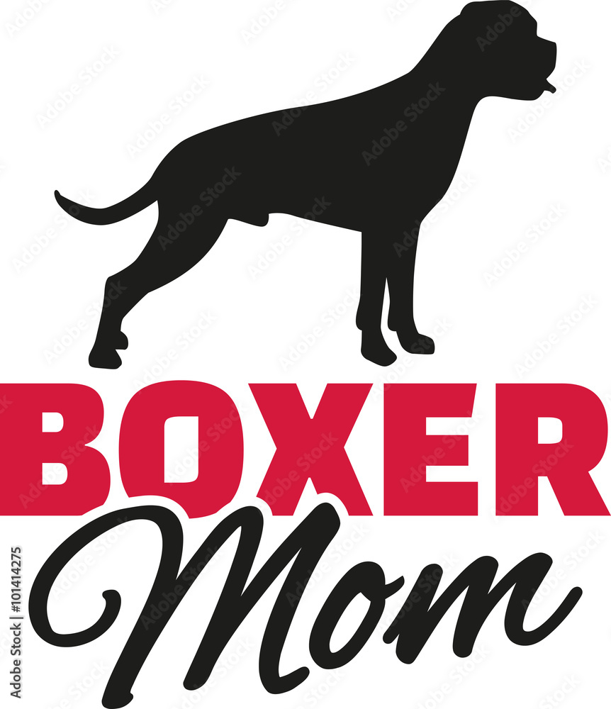 Boxer Mom with dog silhouette