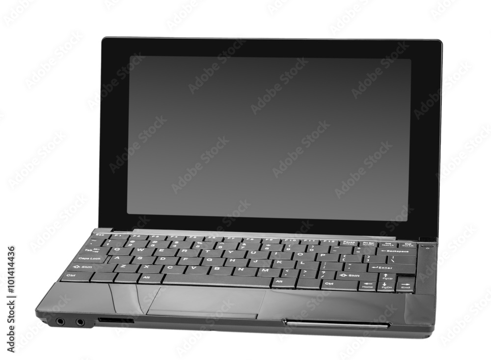 Electronic collection - Modern open laptop (netbook) computer isolated on white background Electronic collection - Modern open laptop (netbook) computer isolated on white background