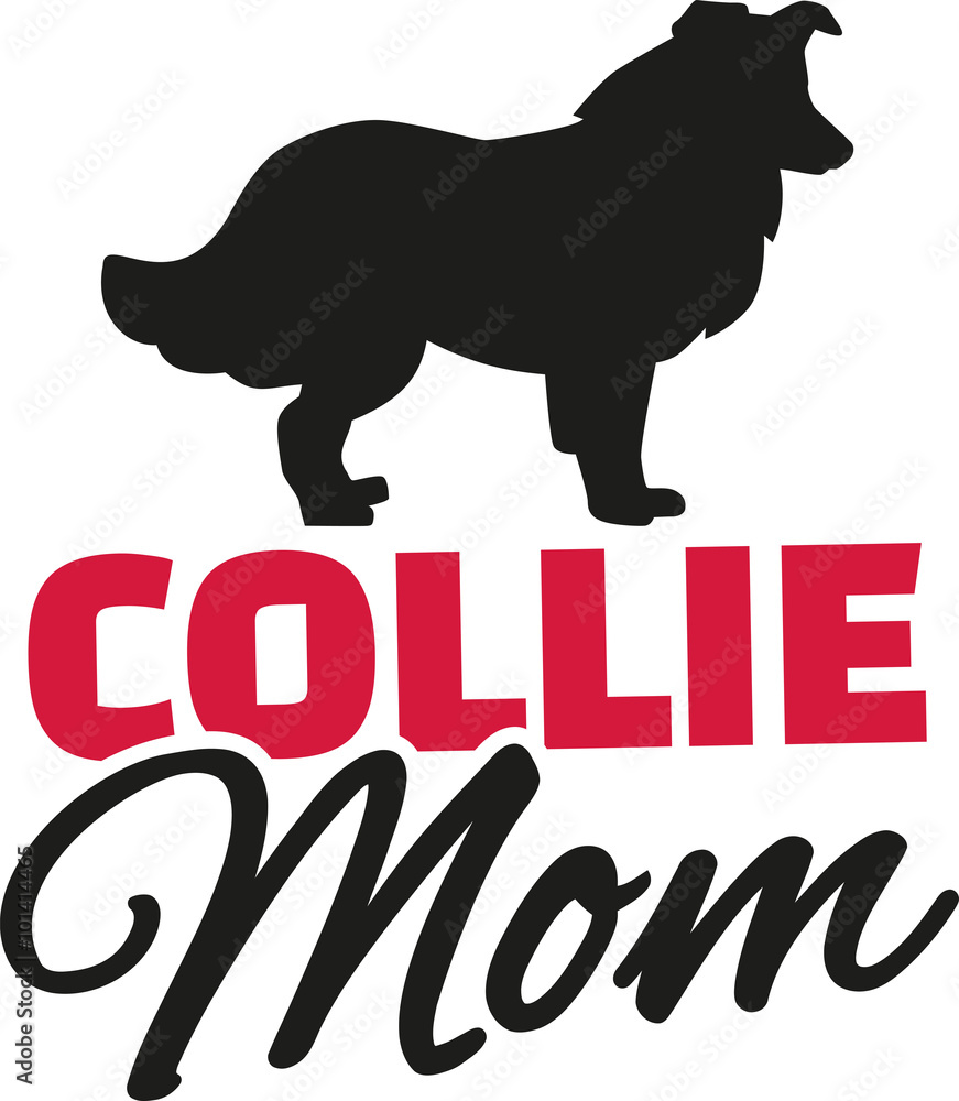 Collie Mom with dog silhouette
