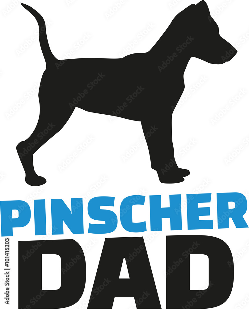 Pinscher dad with dog silhouette
