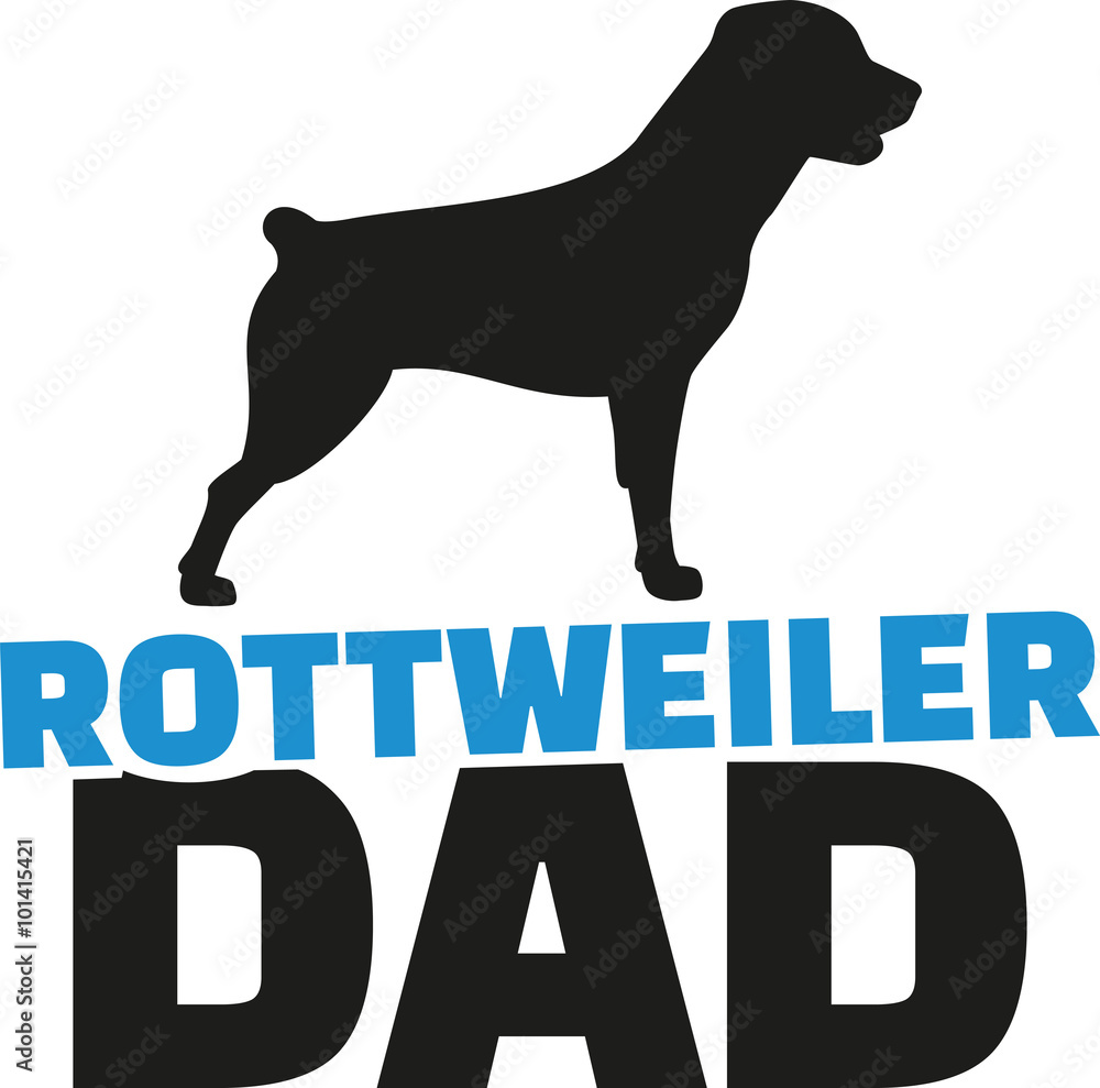 Rottweiler dad with dog silhouette