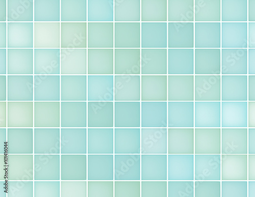 Background of blue squares in different shades.  Abstract background of squares of blue and green color. Fractal  like bottom of the pool or the glass wall.