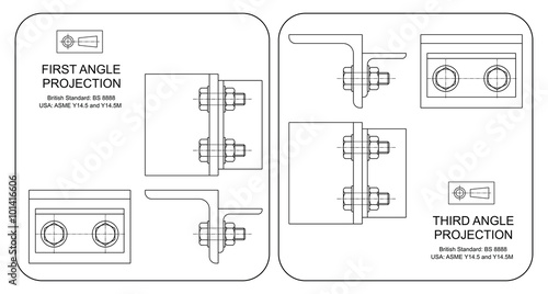 First and Third Angle Orthographic Projection photo