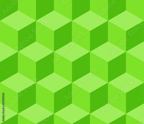 Green cubic seamless pattern