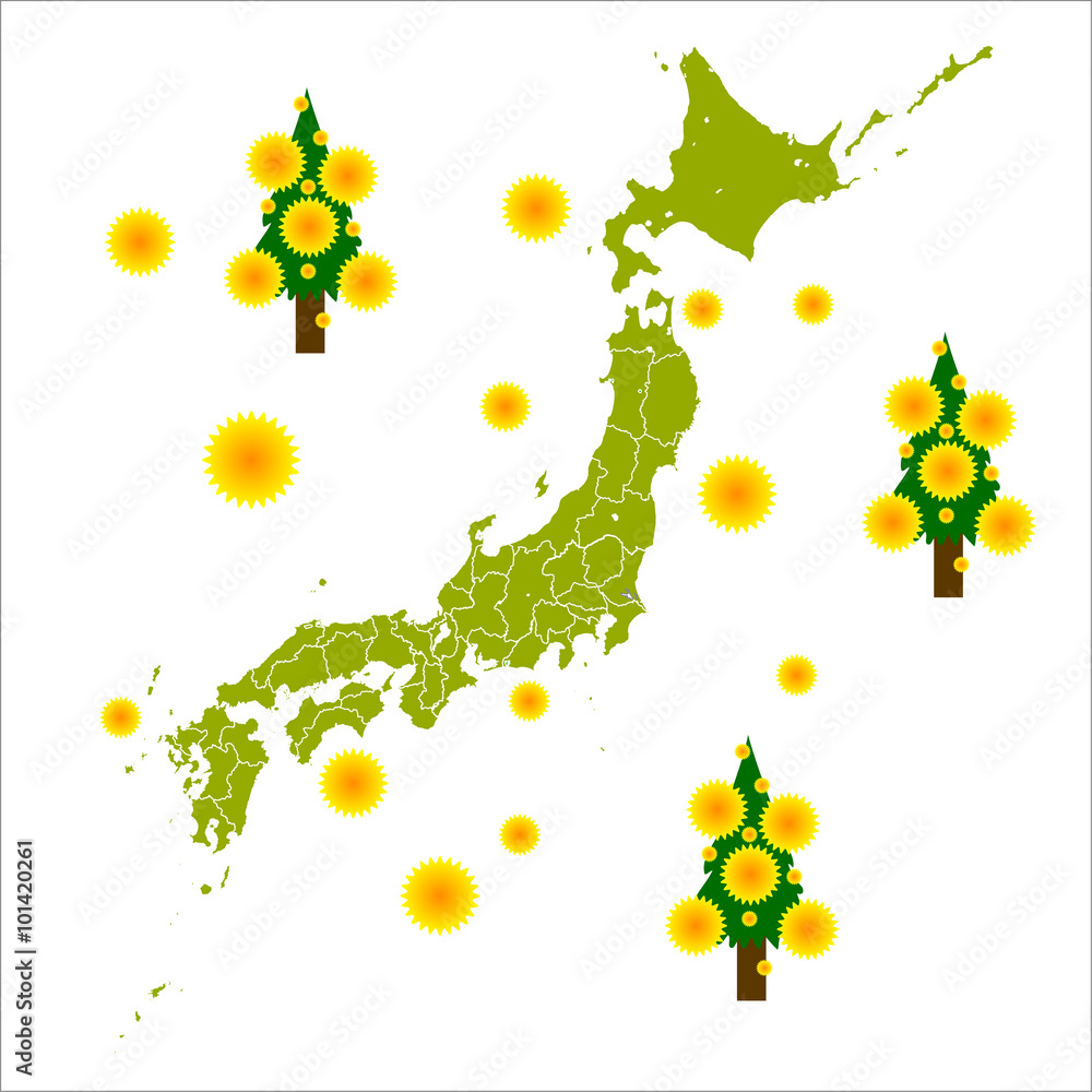 日本 地図 花粉 アイコン Stock Vector Adobe Stock