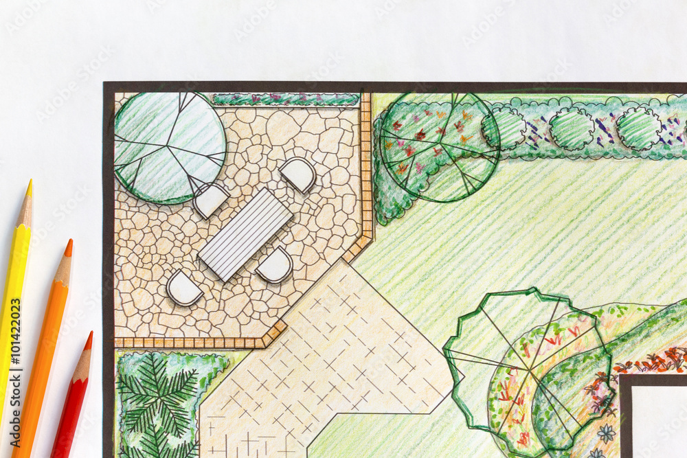 Landscape architect design backyard plan