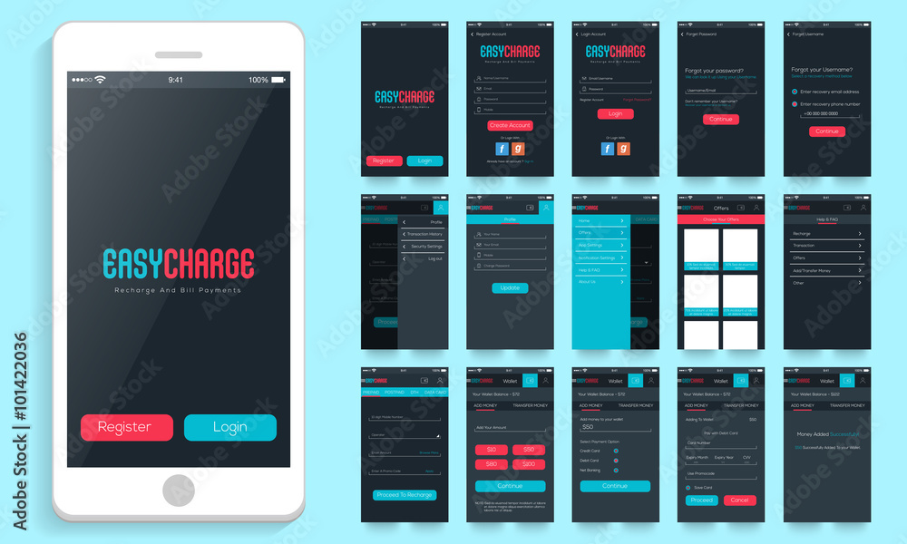 Mobile User Interface for Online Payment options. Mobile User Interface for Online Payment options.