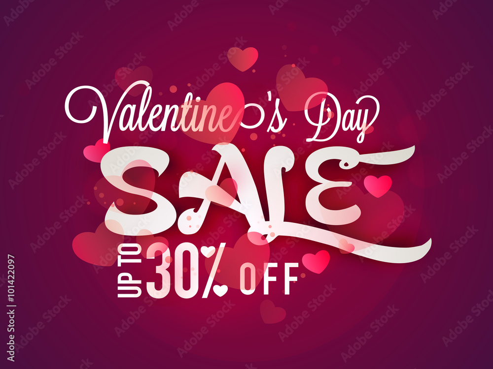 Sale Poster, Banner or Flyer for Valentine's Day.