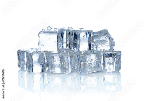 Ice cubes isolated on the white background