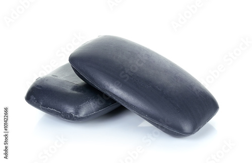 Black soap isolated on the white background