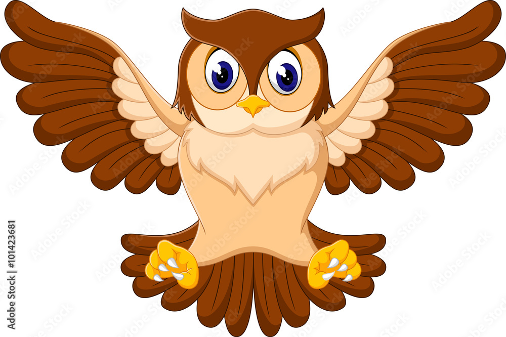 Fototapeta premium illustration of cute owl cartoon