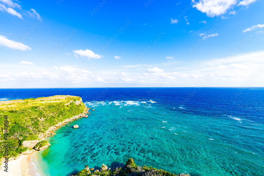 Sea, coast, seascape. Okinawa, Japan.
