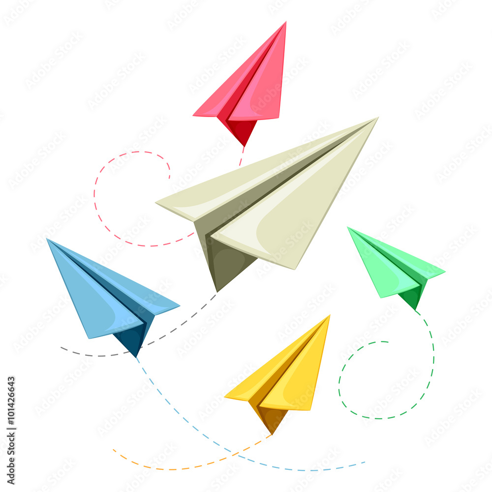 Illustration of Colorful Paper Plane Illustration of Colorful Paper Plane