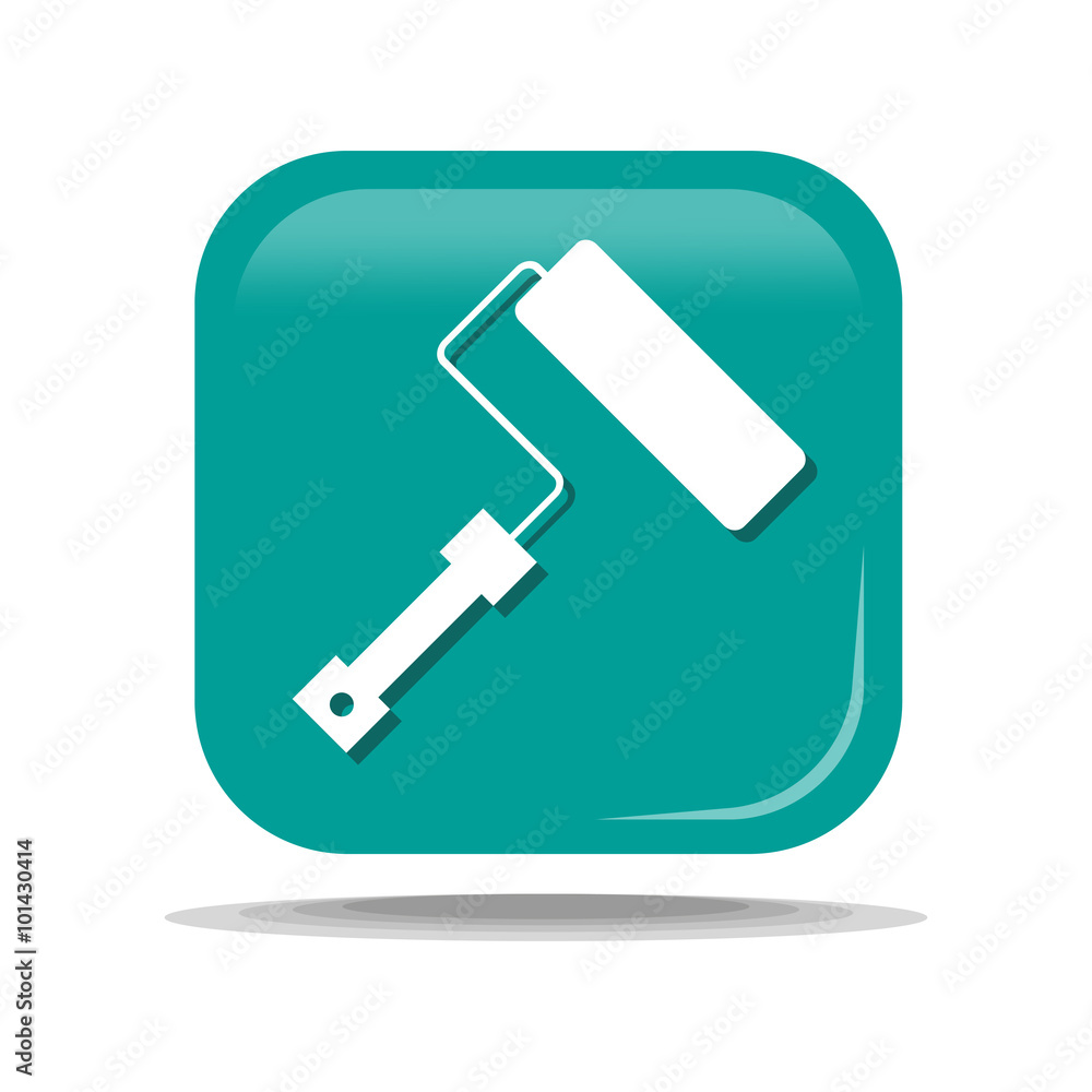 Flat Icon of Paint Roller. Isolated on blue background. Modern vector illustration for web and mobile. Flat Icon of Paint Roller. Isolated on blue background. Modern vector illustration for web and mobile.