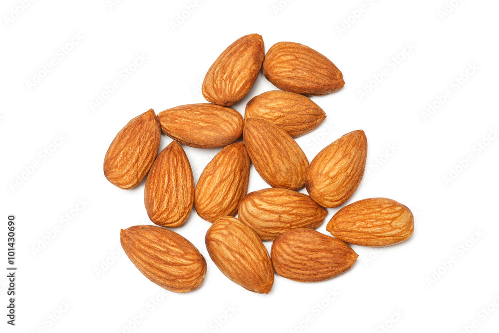 almond nut fruit organic healthy vegan white background almond nut fruit organic healthy vegan white background