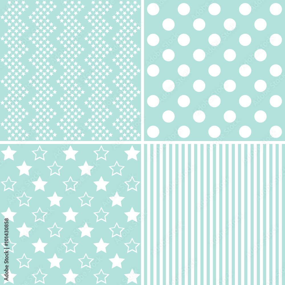 Four blue patterns Four blue patterns