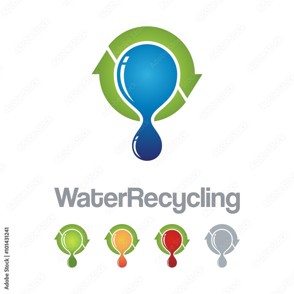 Recycle Logo - Recycled Water - Circle Arrow And Water Design Logo Vector Recycle Logo - Recycled Water - Circle Arrow And Water Design Logo Vector