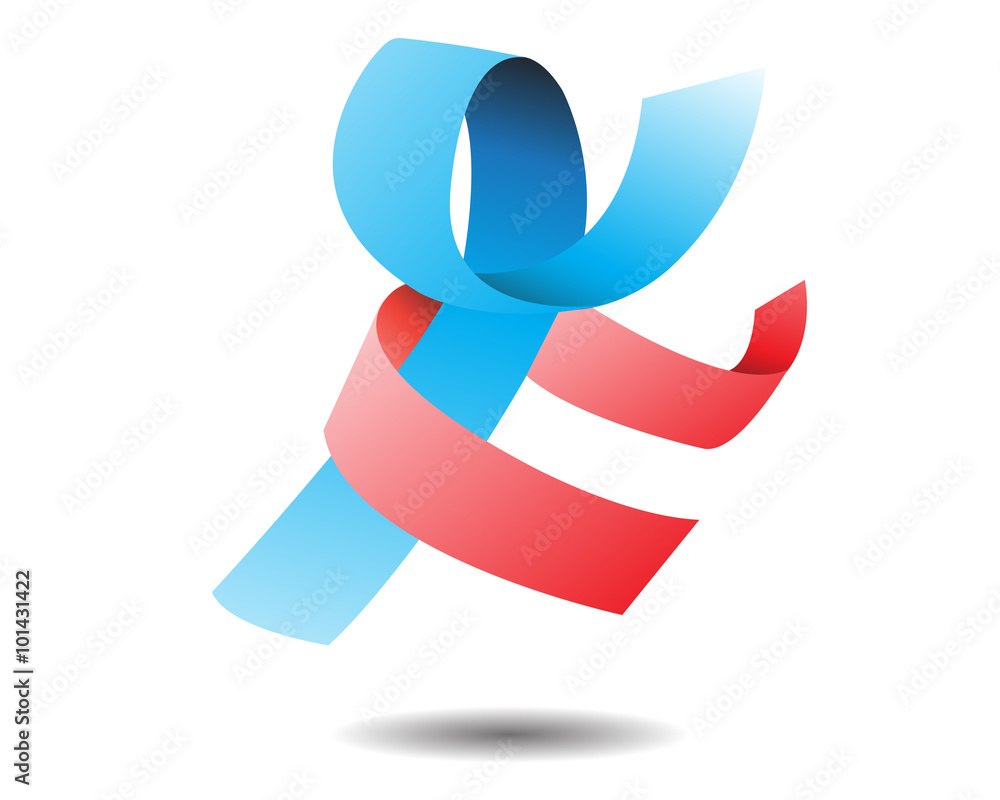 Obraz premium Abstract Ribbon Logo Icon