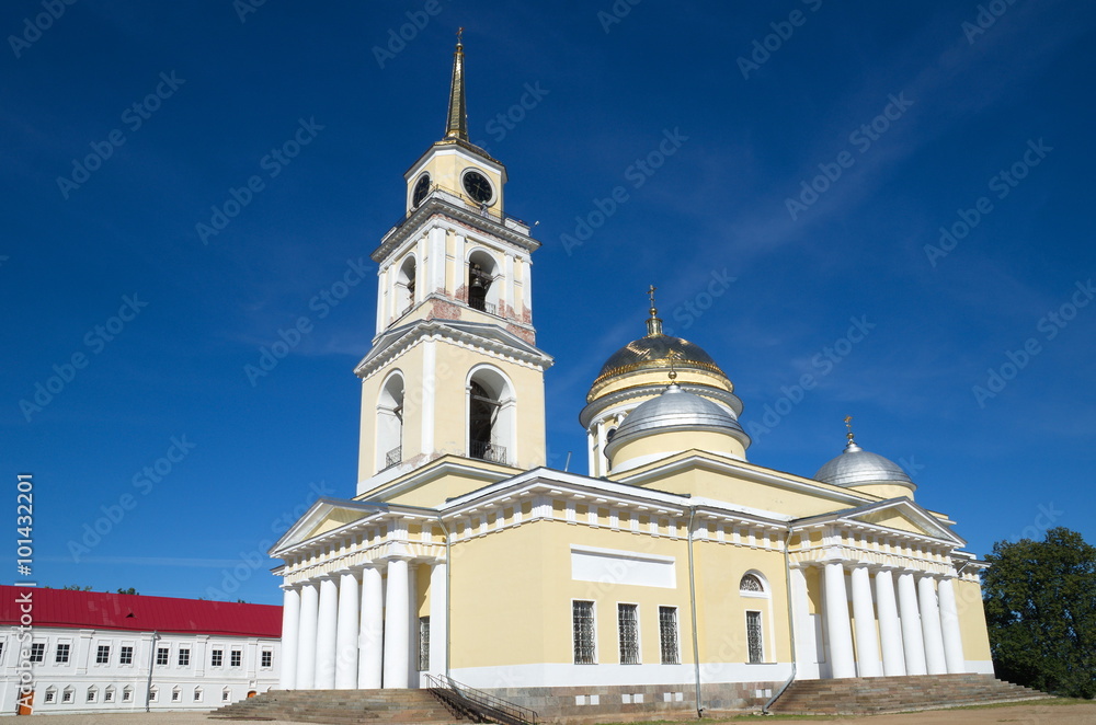 The monastery of the Nilo-stolobenskaya (Nil) deserts in the Tver region. The Cathedral of the Epiphany