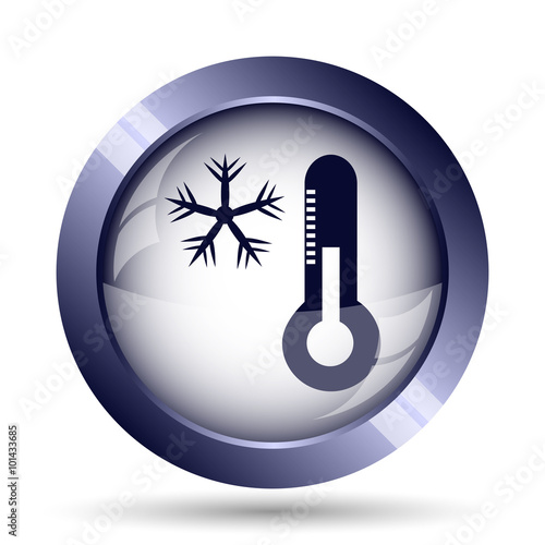 Snowflake with thermometer icon